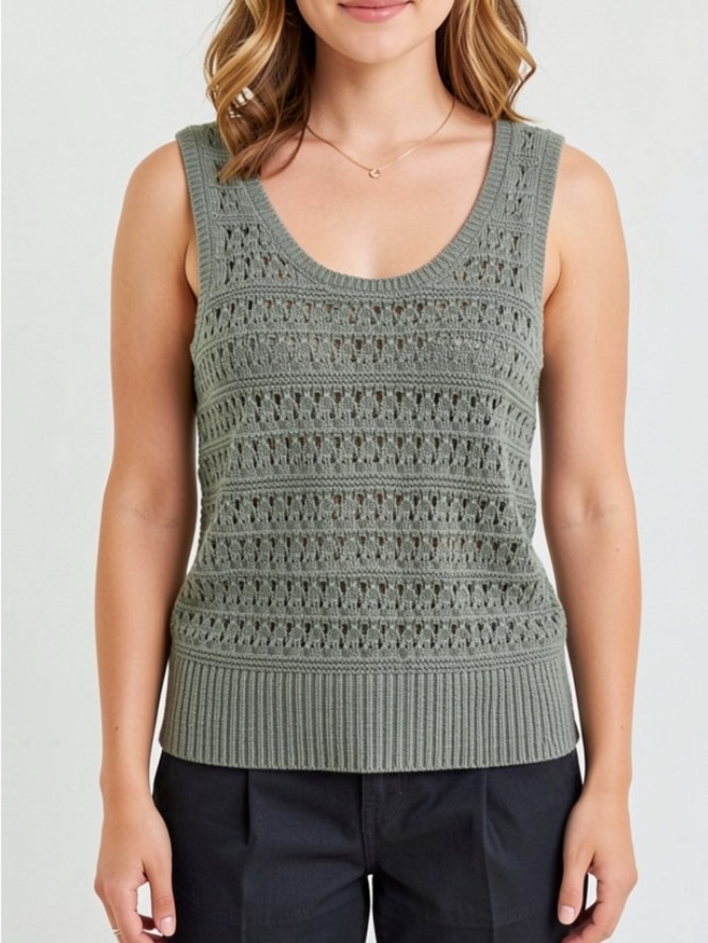 Old Navy Olive Green Knit Tank Top